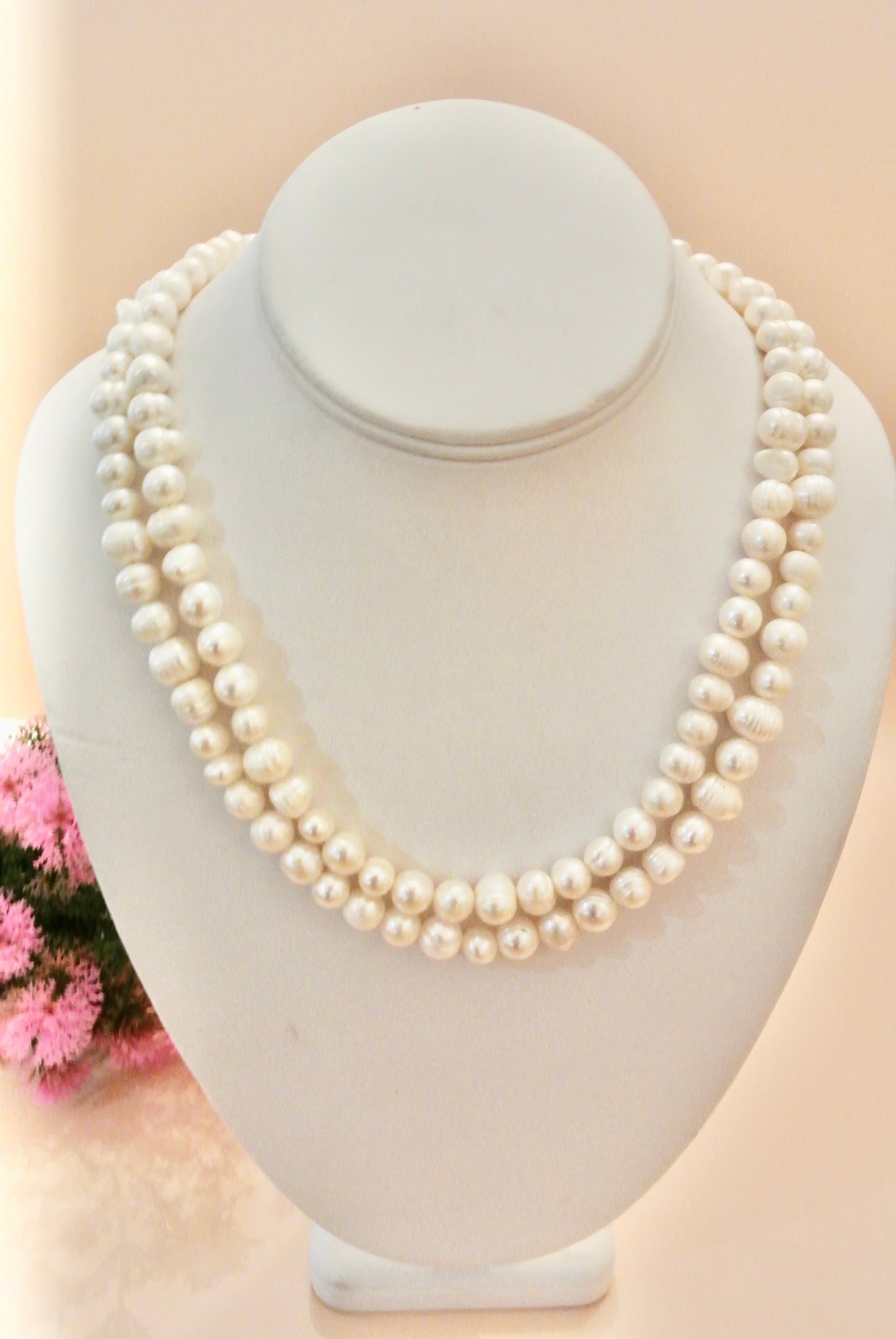 Double strands Necklace Pearls N-132