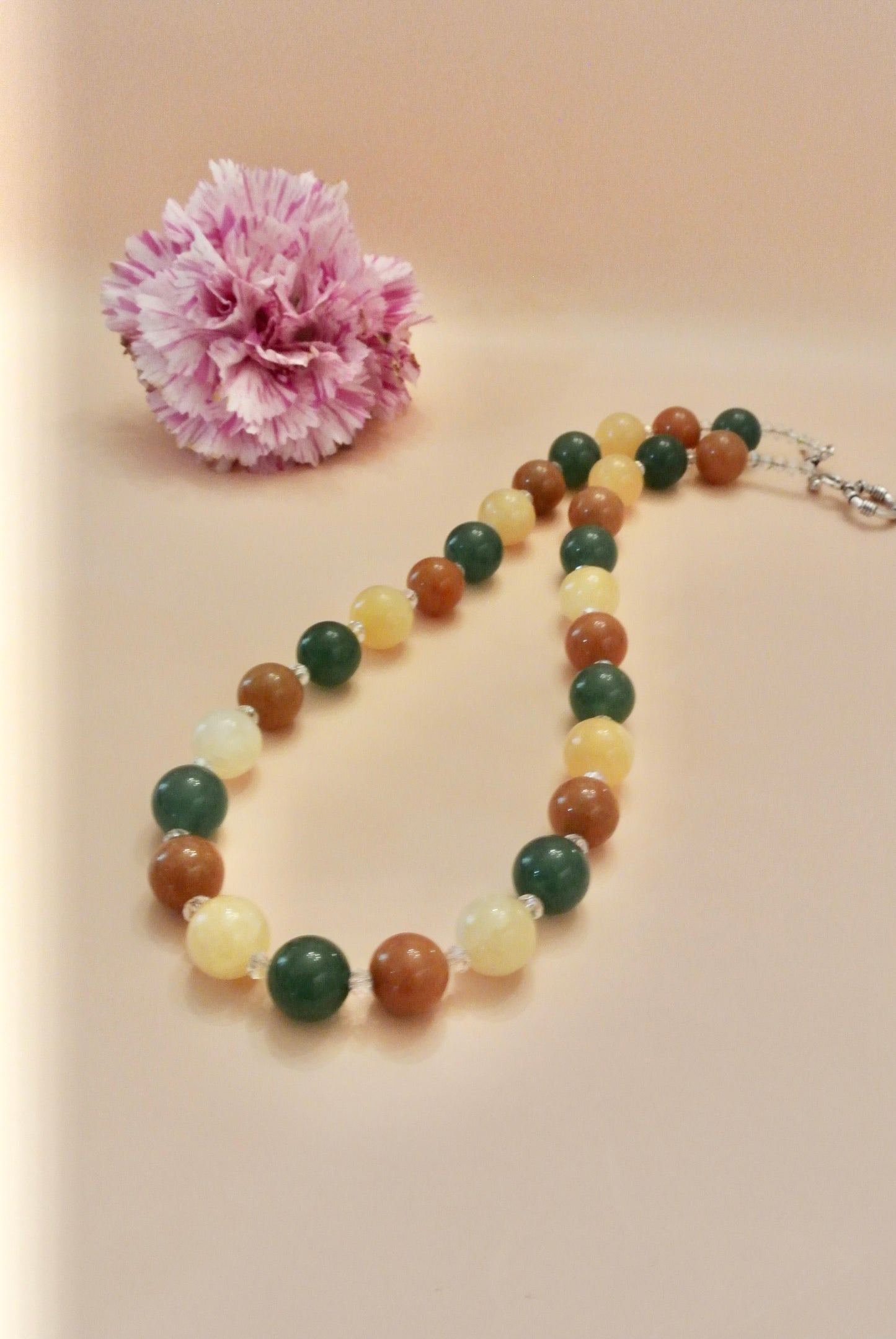 Mix Round Stone Jasper Necklace N- 136