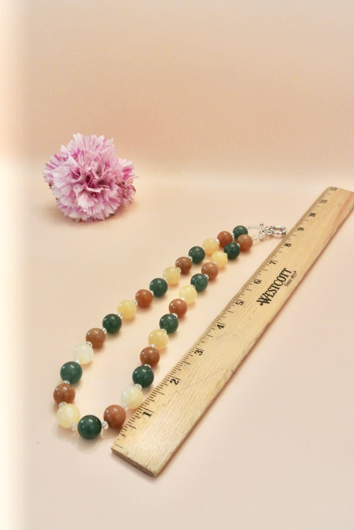 Mix Round Stone Jasper Necklace N- 136