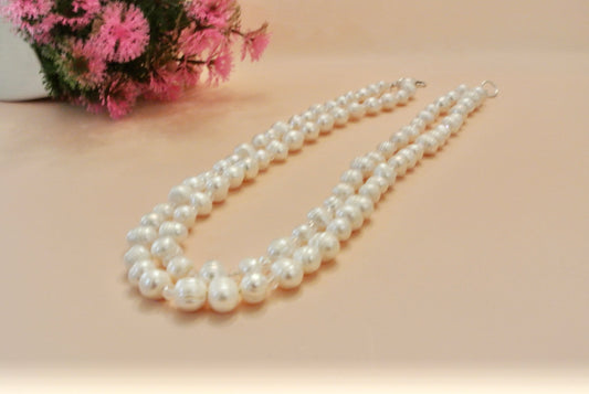 Double Strands Pearls with crystal faceted N-143