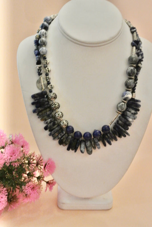 Sodalite Stone Mix Necklace N- 149