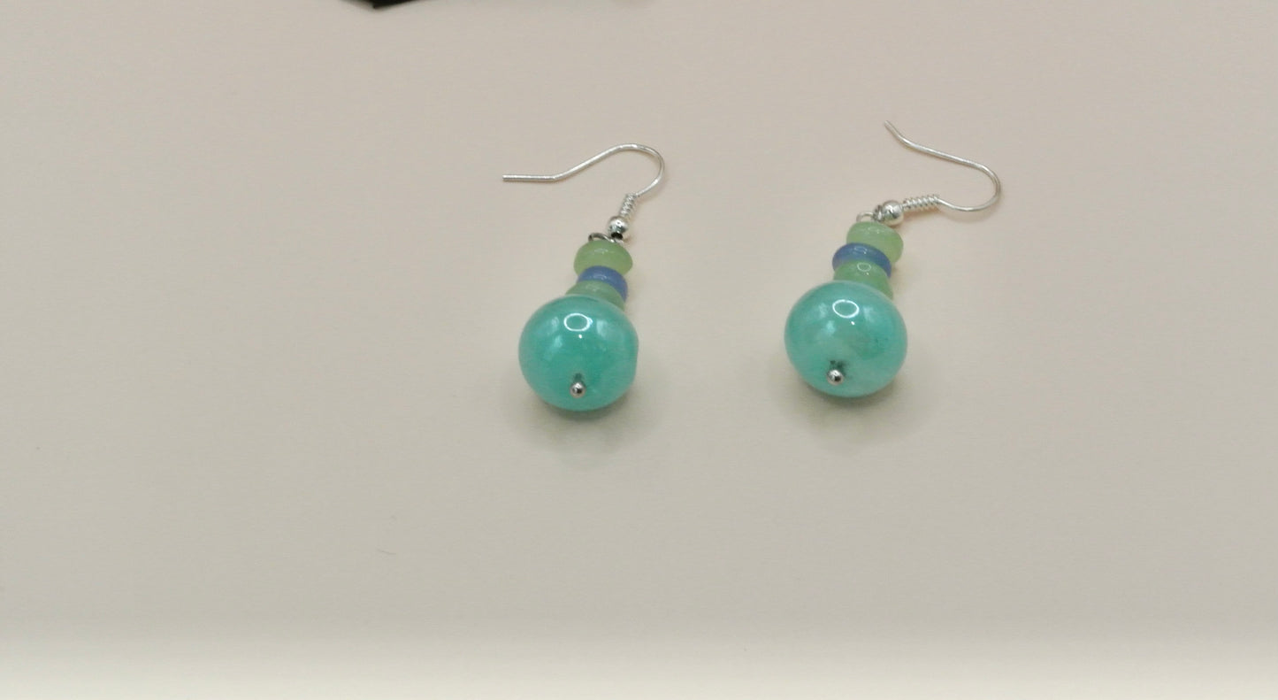 Turquoise Rondel Earrings E-168