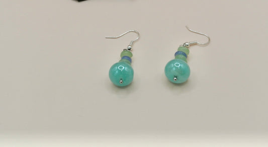 Turquoise Rondel Earrings E-168