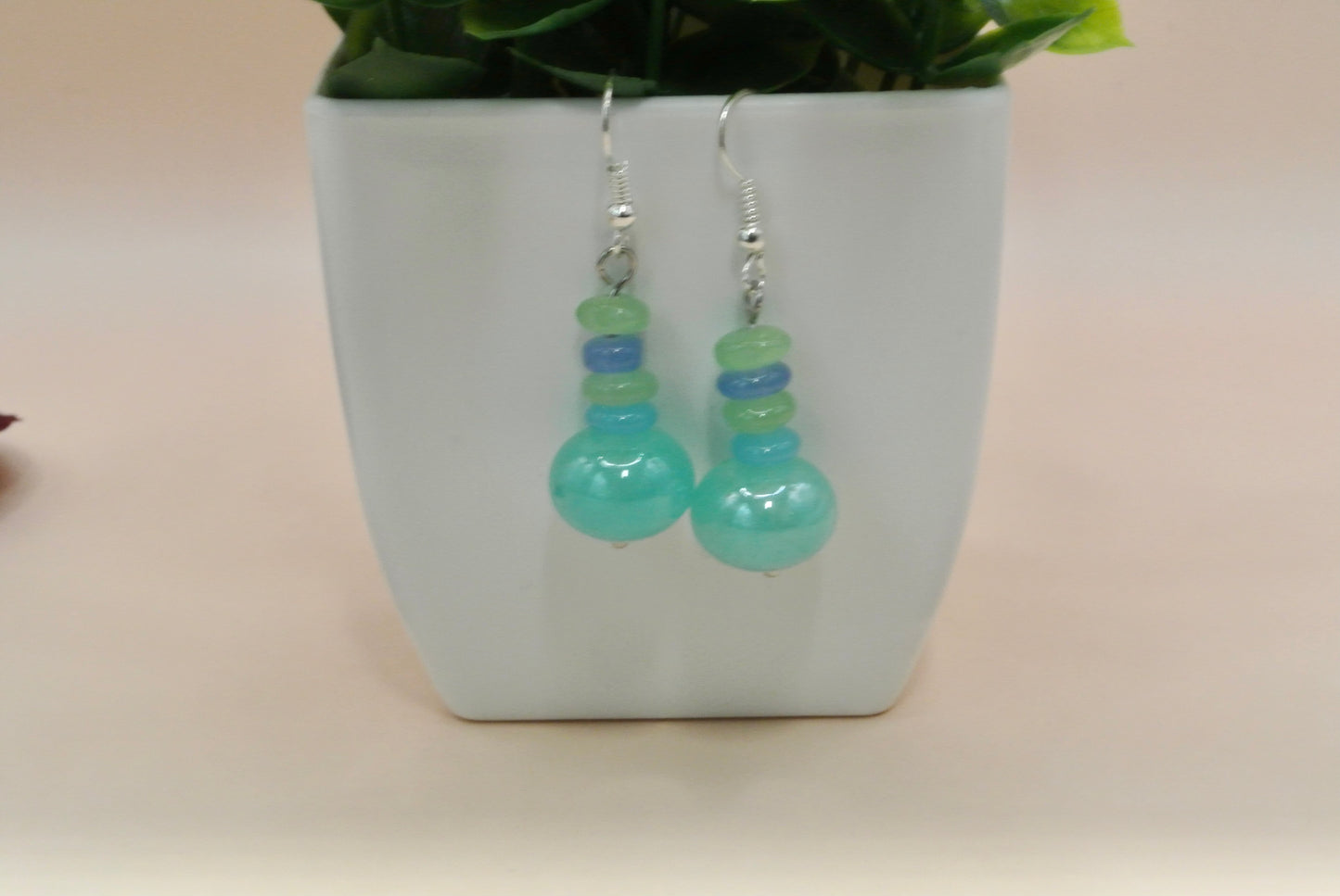 Turquoise Rondel Earrings E-168