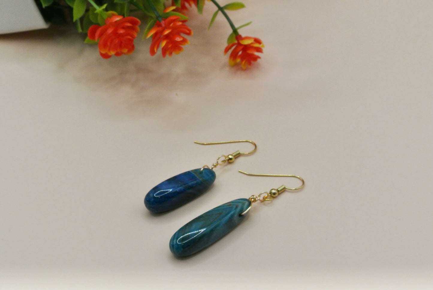 Aqua Stick Earrings E-171