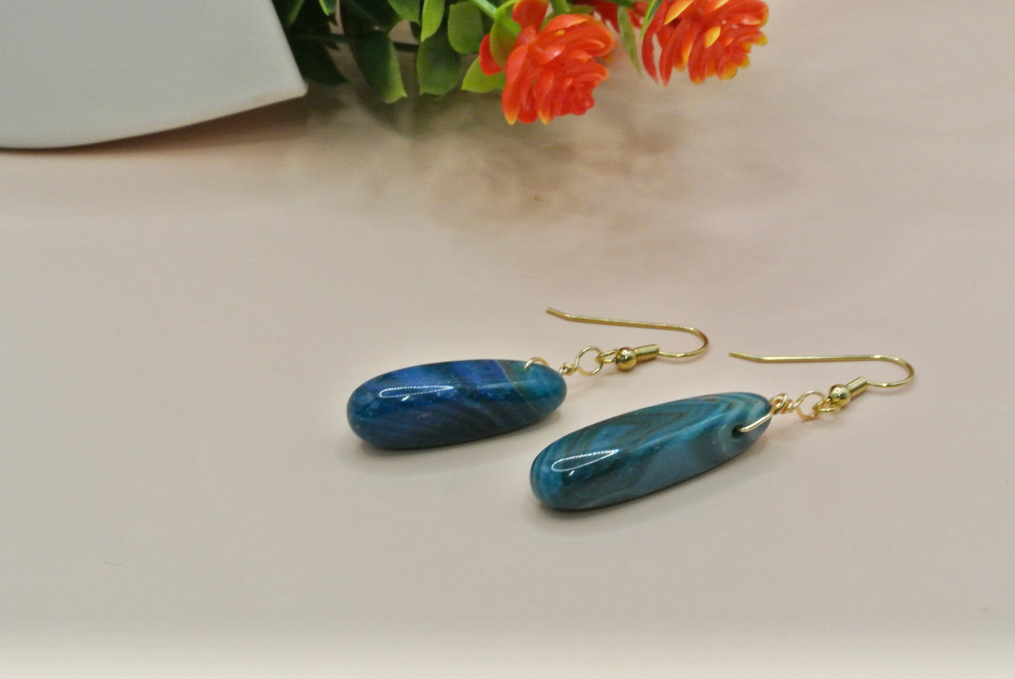 Aqua Stick Earrings E-171