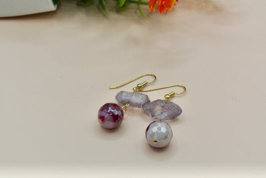 Amethyst stone Earrings E-176