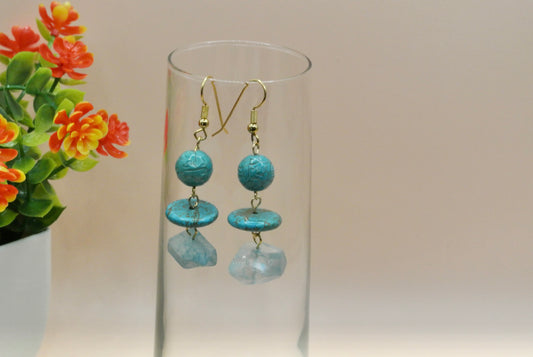 Turquoise Disk Earrings E-181