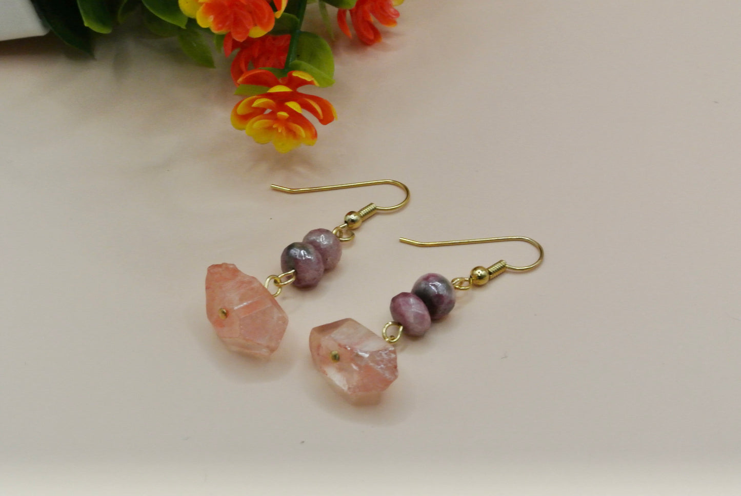 Pink Chunky Mix Earrings E-182