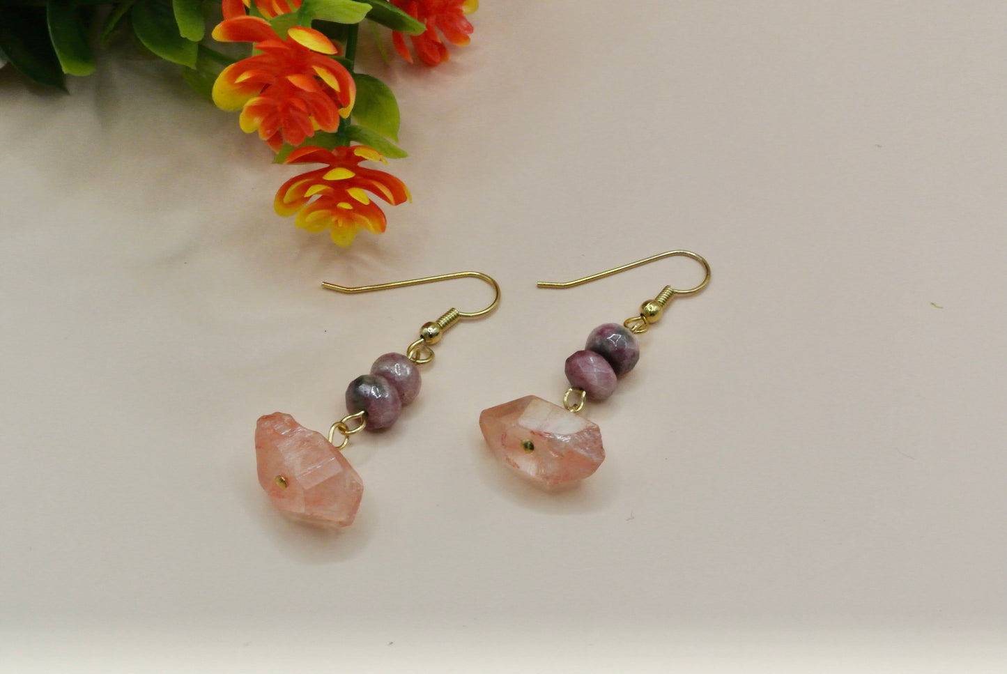 Pink Chunky Mix Earrings E-182