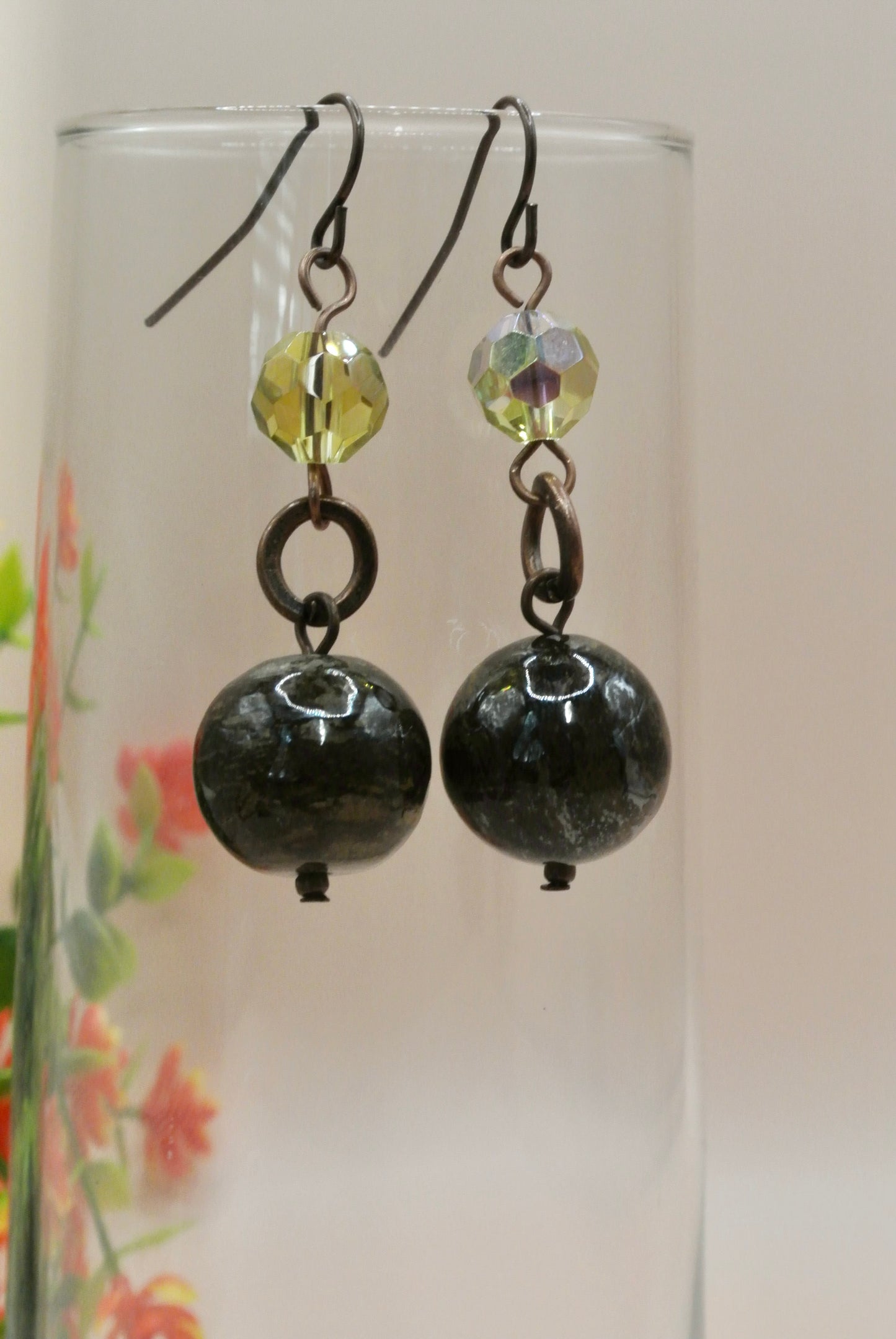 Round Stone Earrings E-186