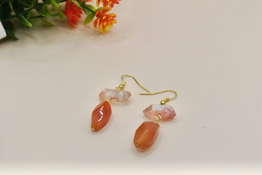 Faceted Carnelian Earrings E-188