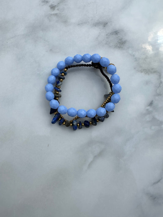 Blue Sodalite and faceted B-129