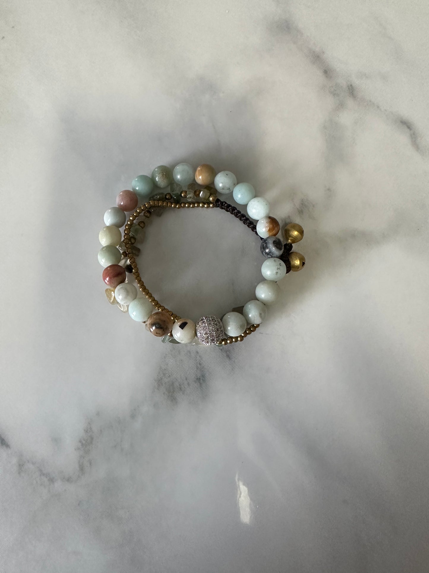 Fancy Jasper Bracelets with Rhinestone B-118