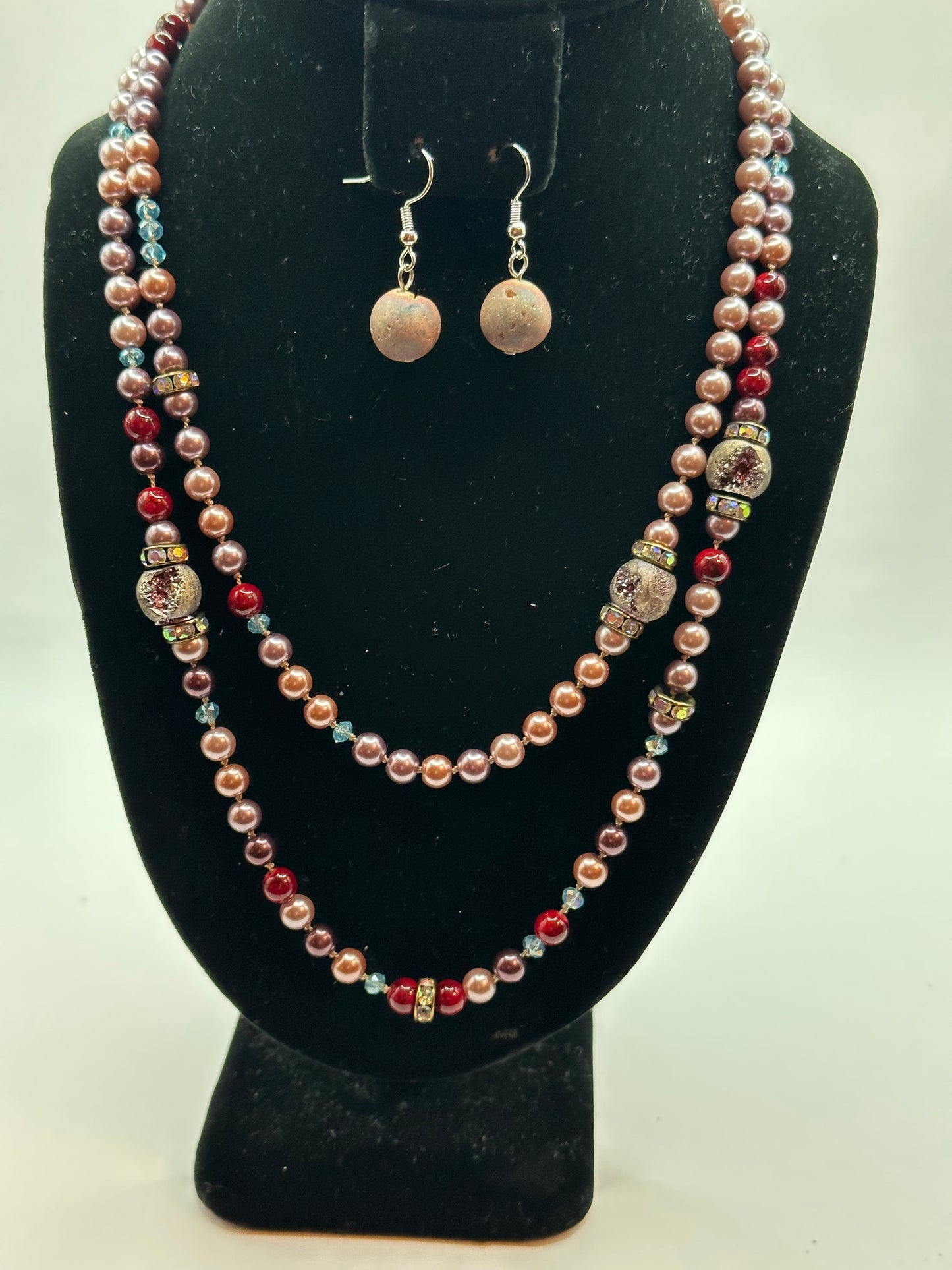 Pearls Necklace with earrings NE-108