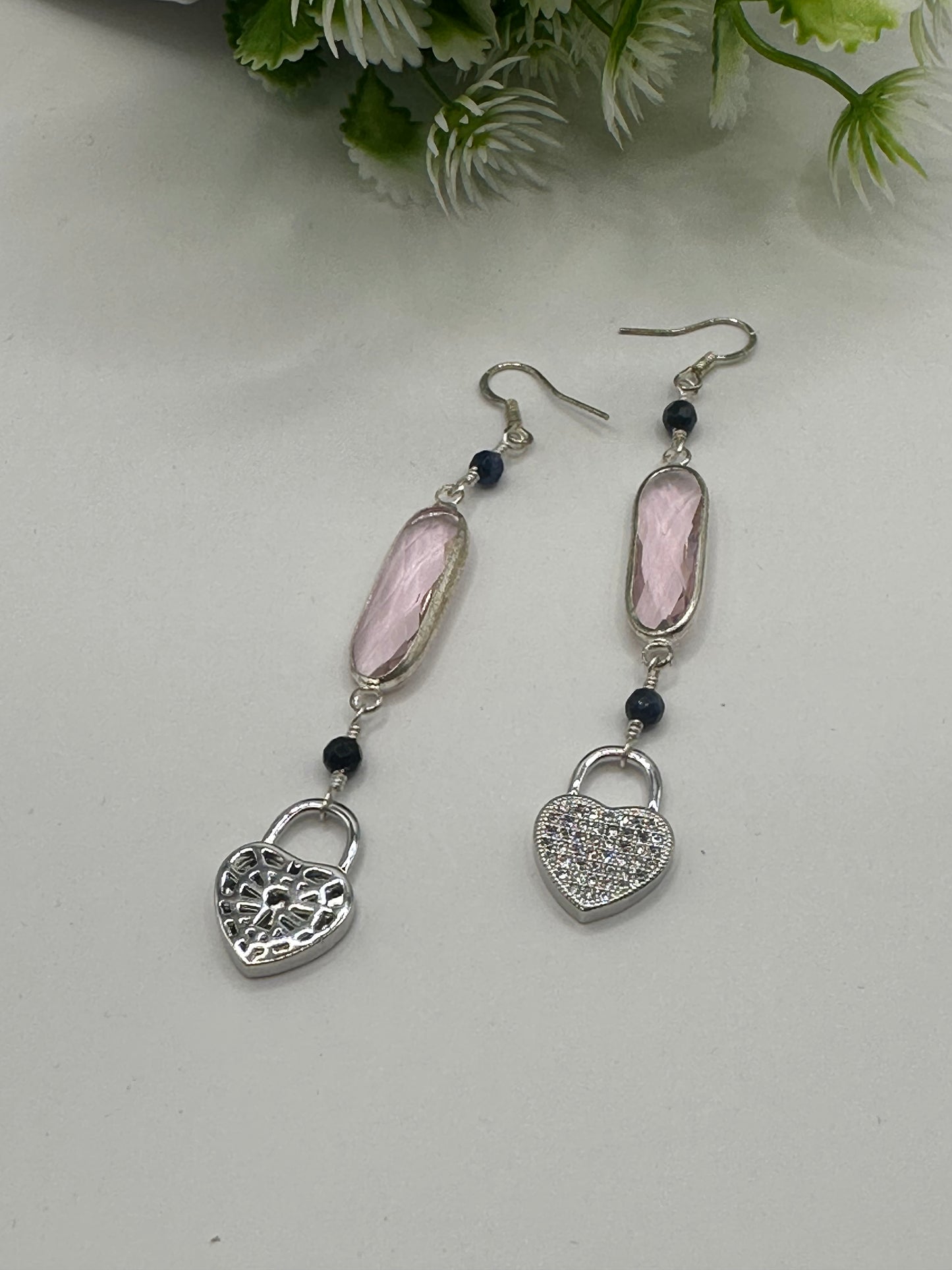 Hearts and pink Earrings E-155