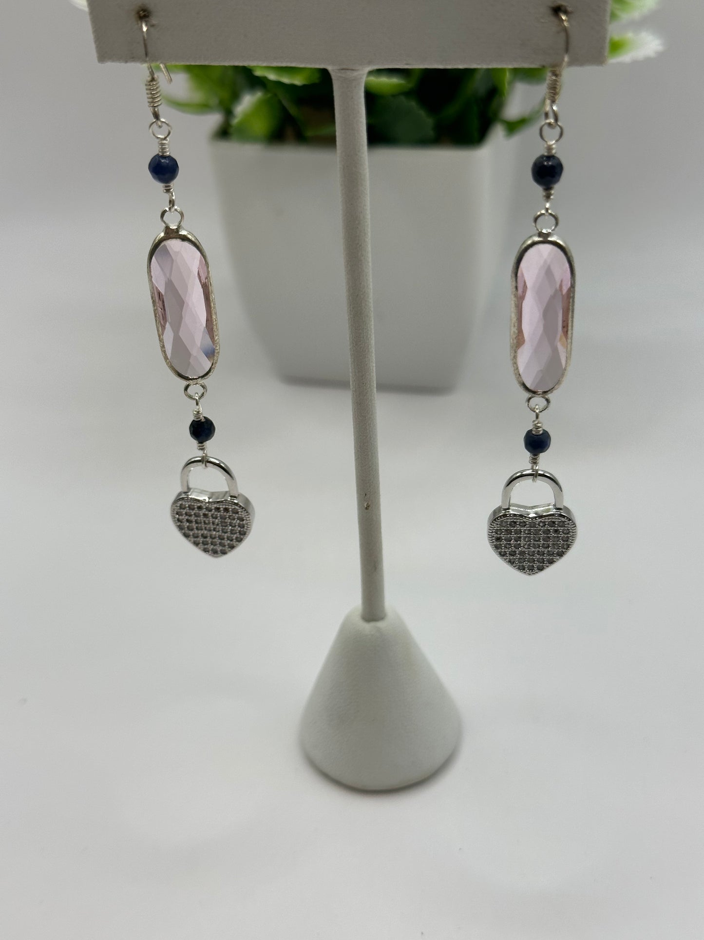 Hearts and pink Earrings E-155