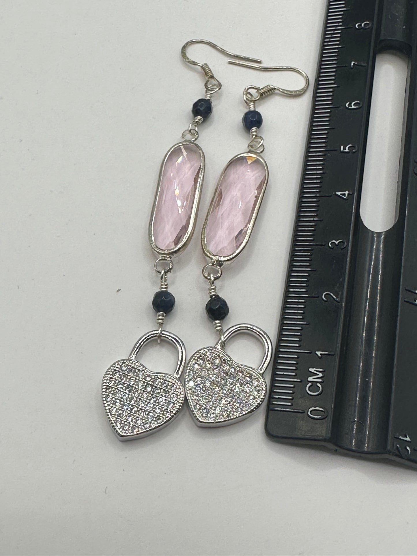 Hearts and pink Earrings E-155