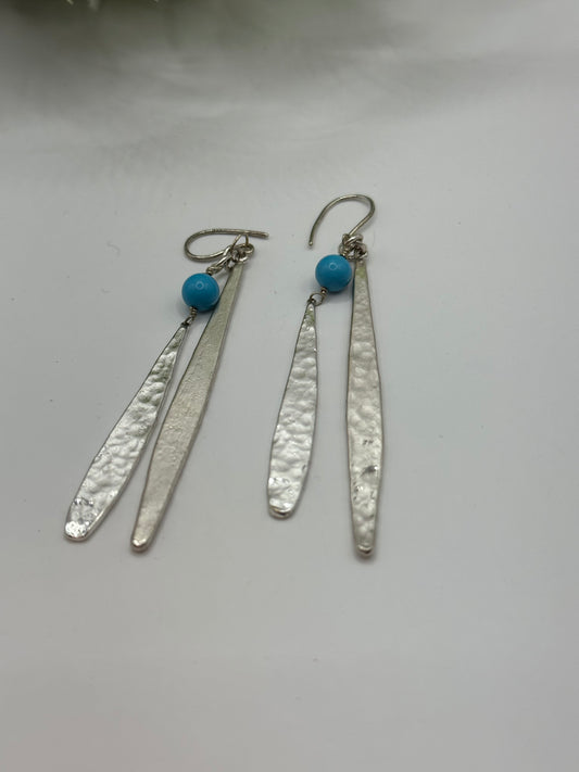 Silver Plated metal with turquoise E-144