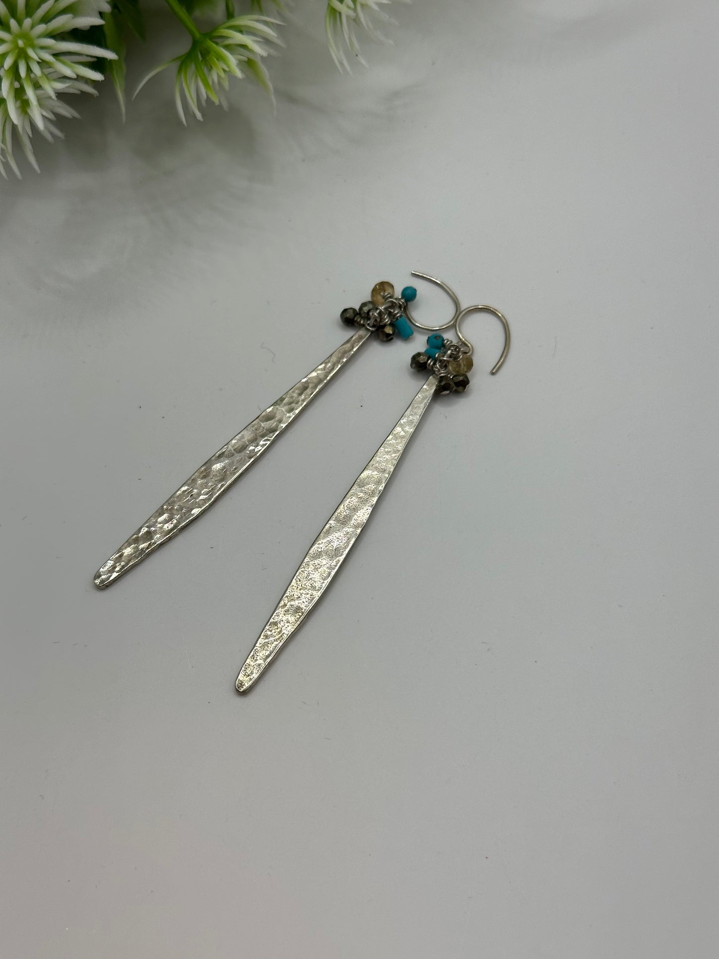 Silver Plated metal with turquoise E-144