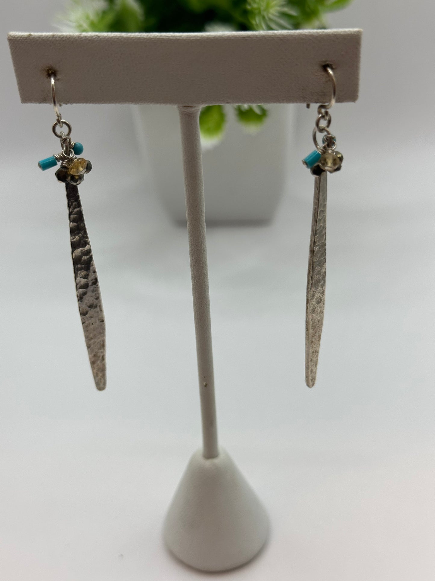 Silver Plated With small mix beads Earrings E-163