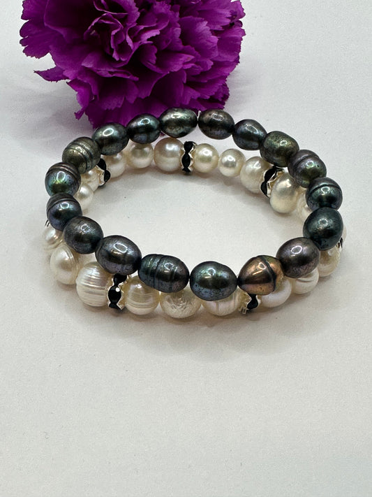 Stackable pearls  bracelets B-156