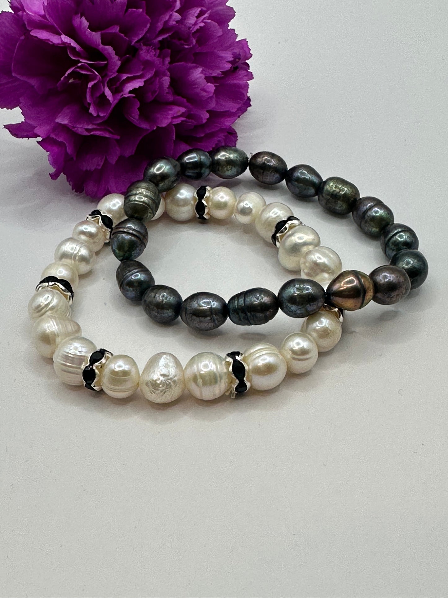 Stackable pearls  bracelets B-156