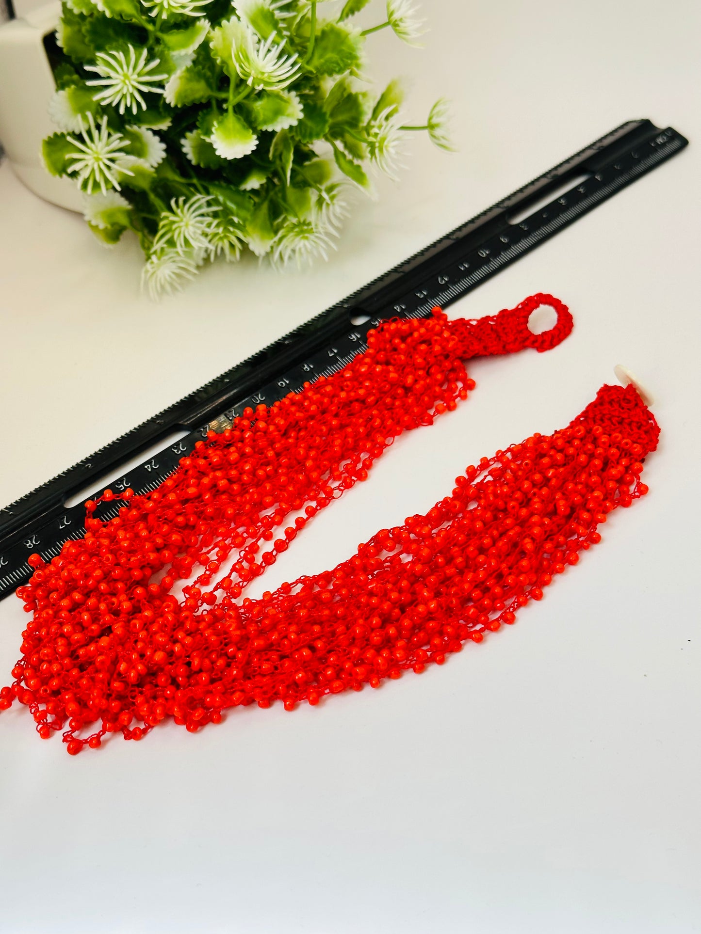 Red seed Beads Multi strand N-122