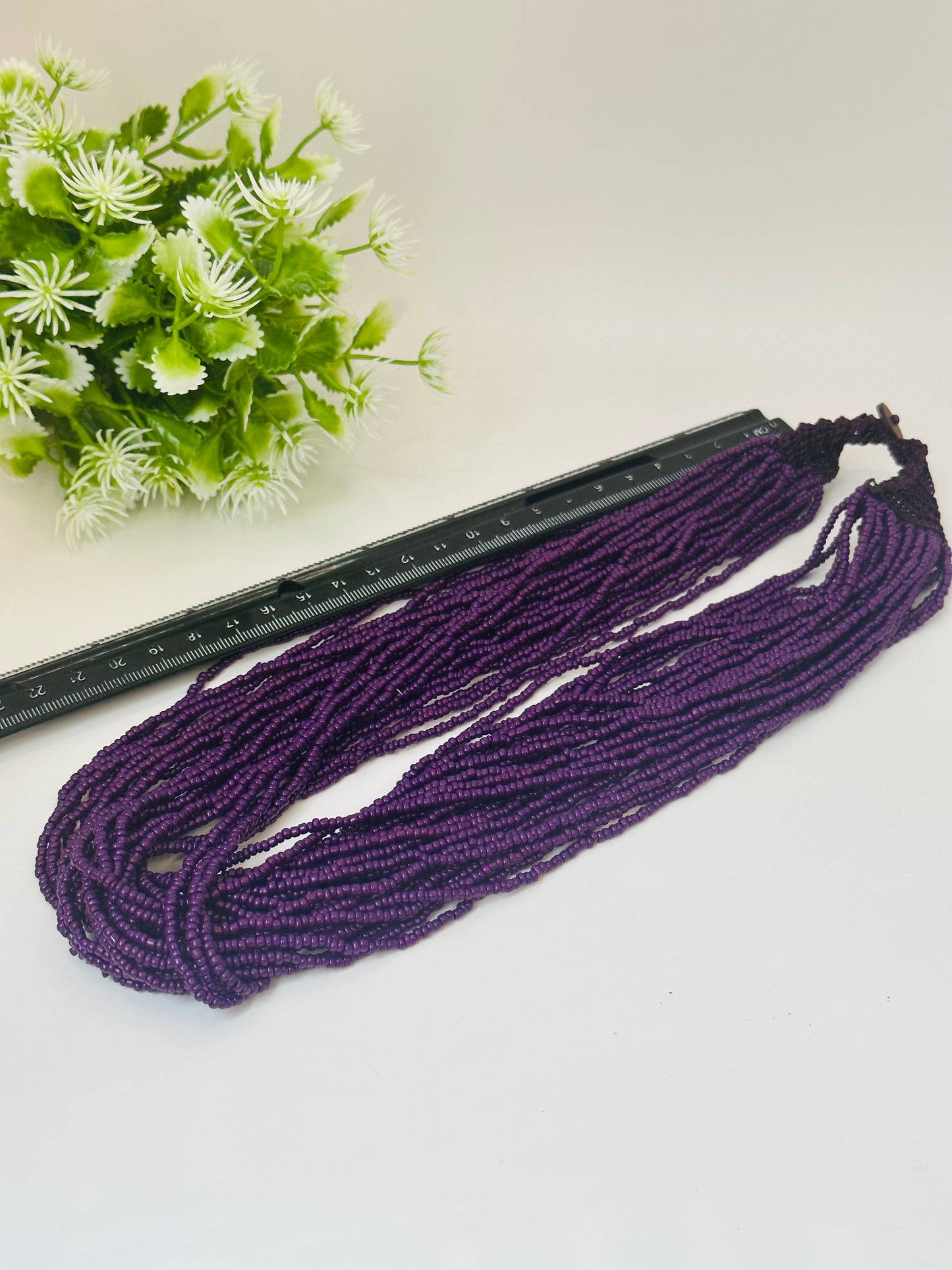 Purple seed multi strands Necklace N-126