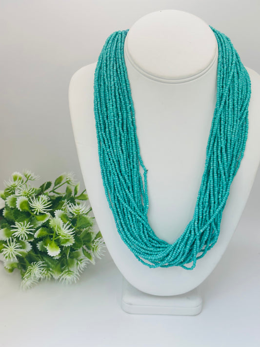 Turquoise Seed multi strands necklace N-129