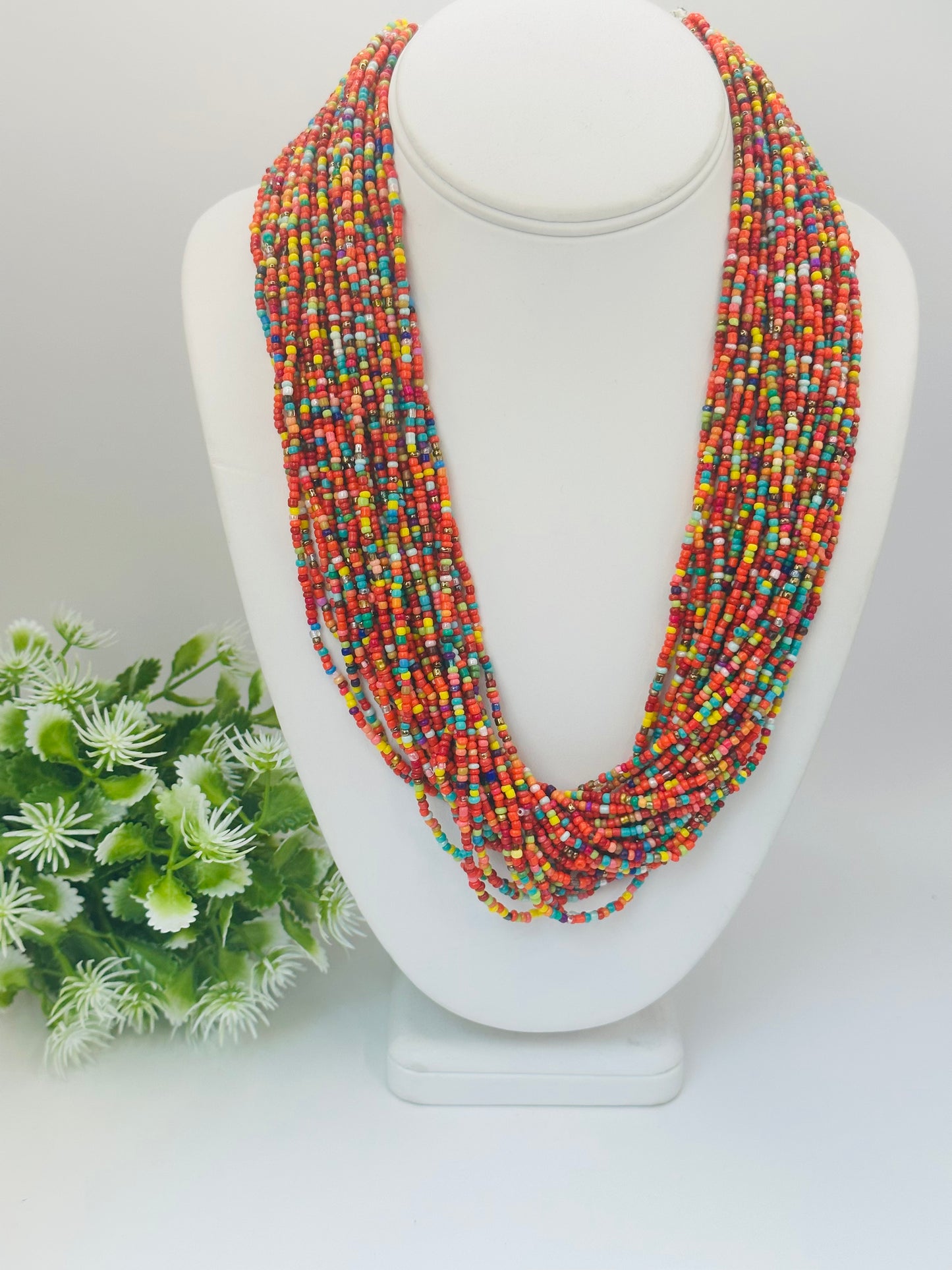 Multi colors seed beads Multi strands Necklace N-130