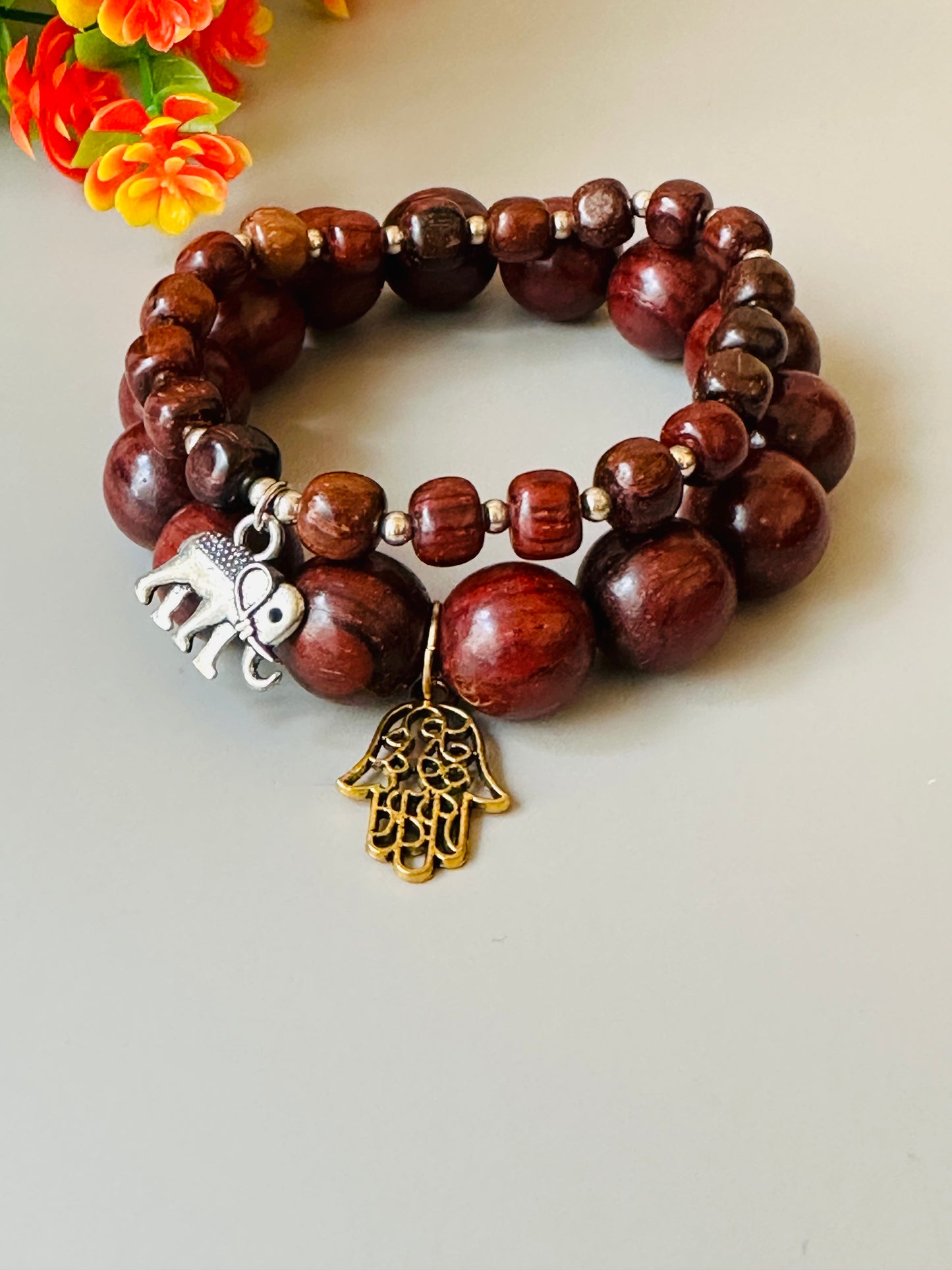 The Elephants Wood mix Bracelets B-177