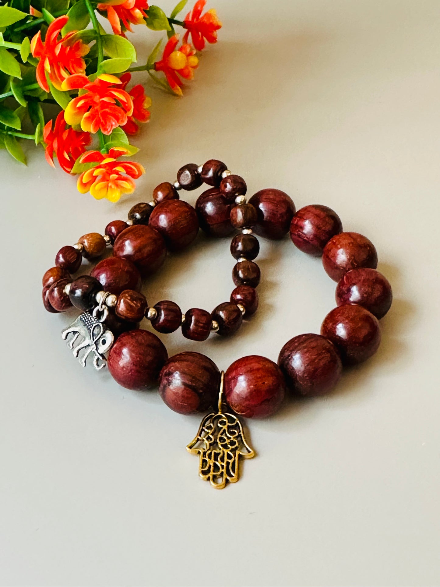 The Elephants Wood mix Bracelets B-177