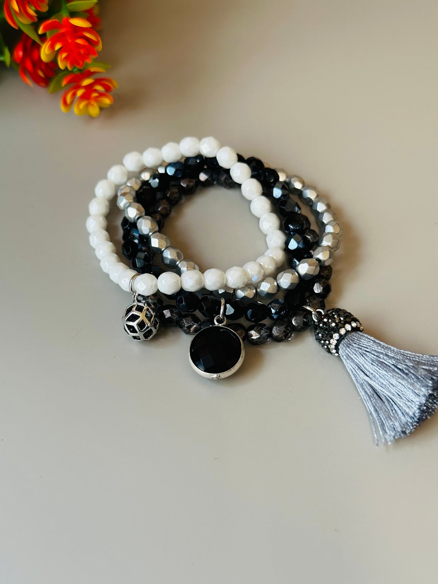 Tassel Glass Mix Bracelets B-183