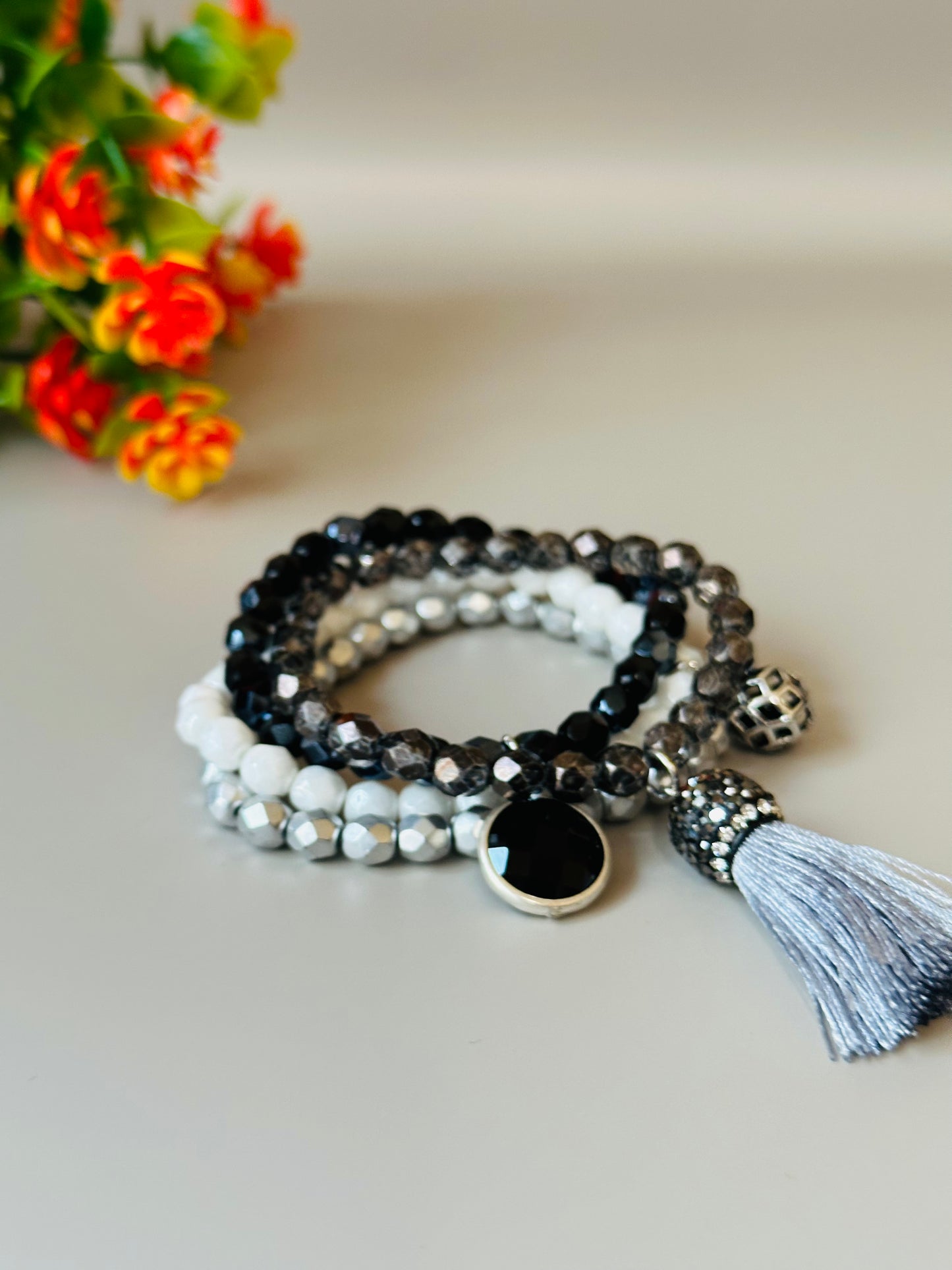 Tassel Glass Mix Bracelets B-183