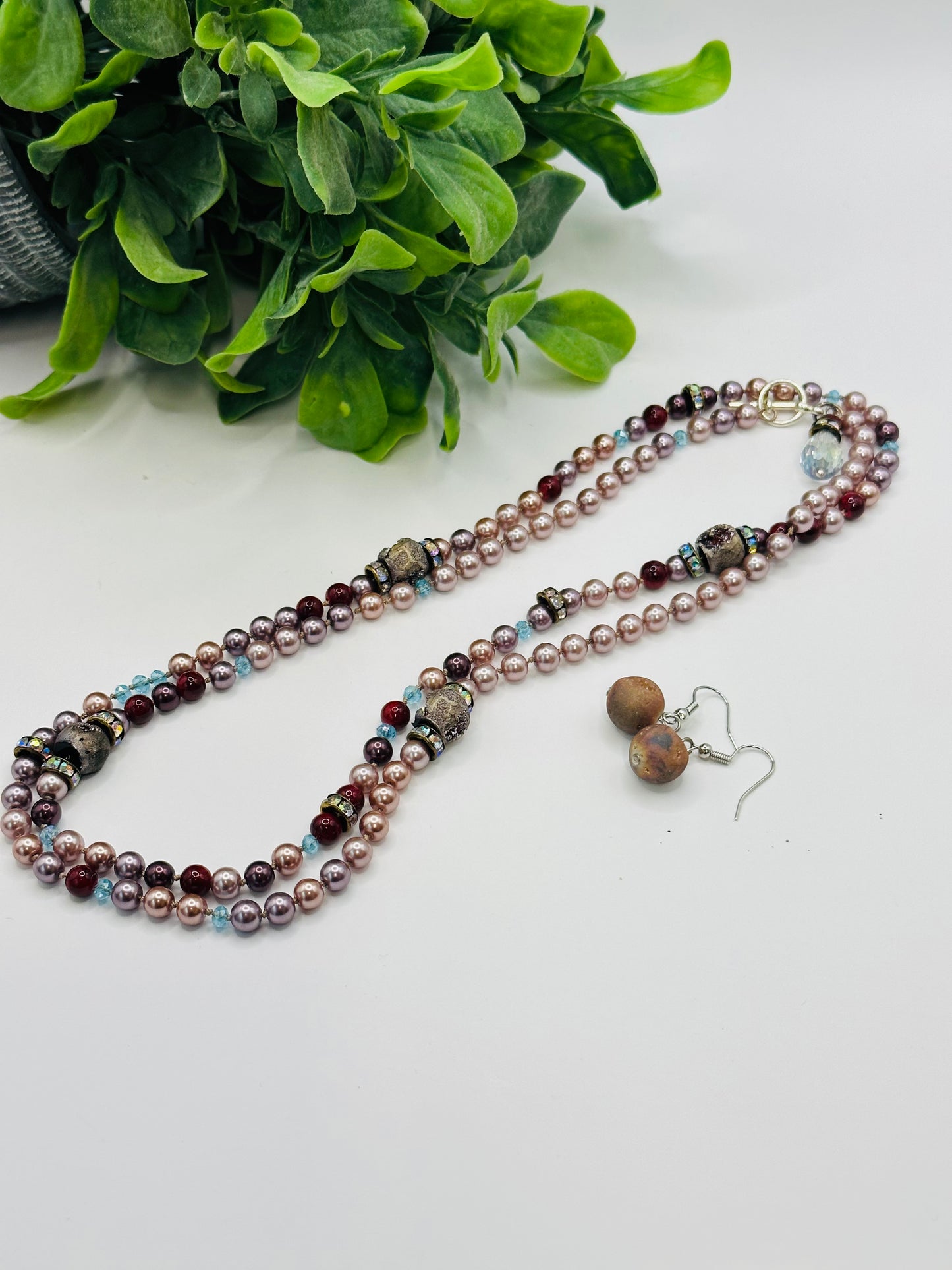 Pearls Necklace with earrings NE-108