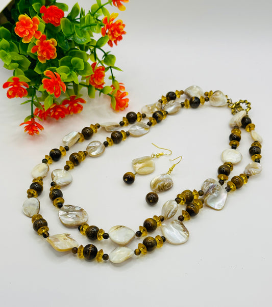 Shell Mix Necklace with Earrings NE-111