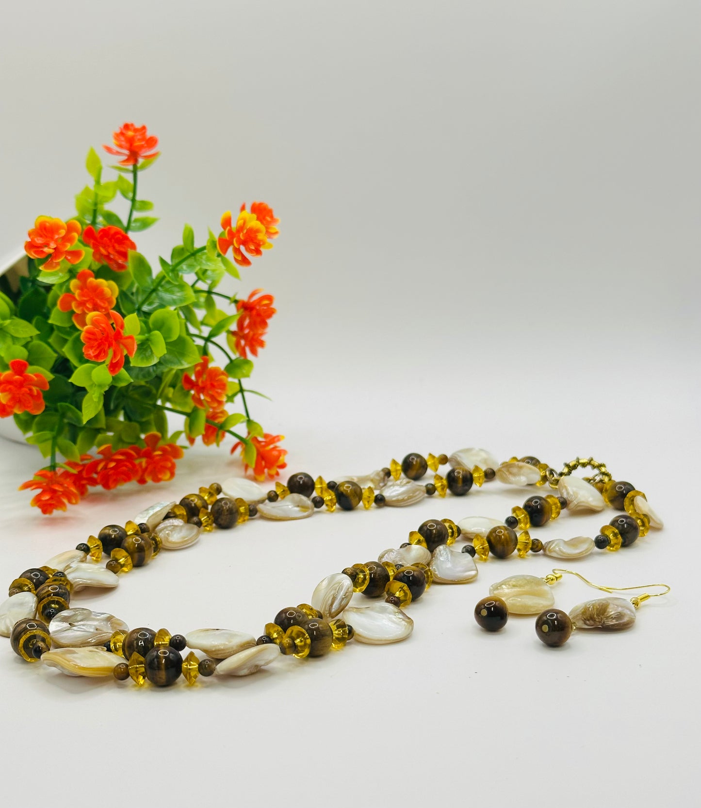 Shell Mix Necklace with Earrings NE-111