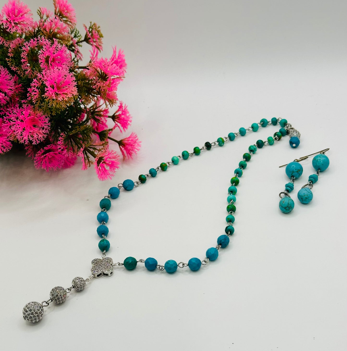 Turquoise Necklace with Earrings NE-103