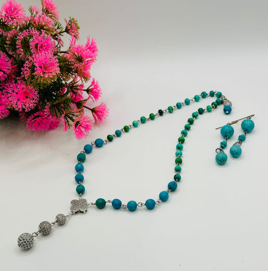 Turquoise Necklace with Earrings NE-103