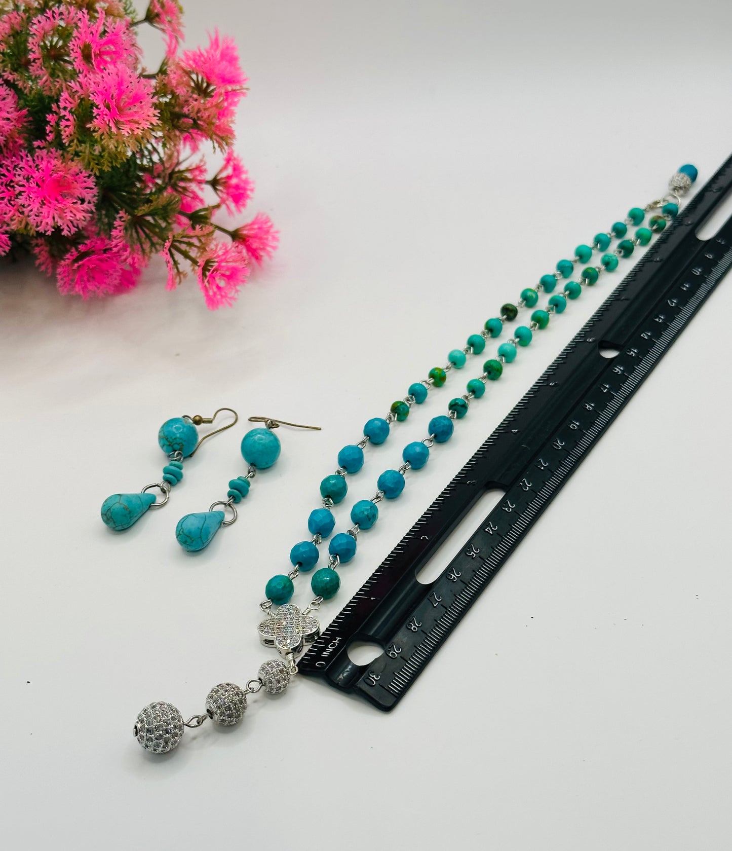 Turquoise Necklace with Earrings NE-103