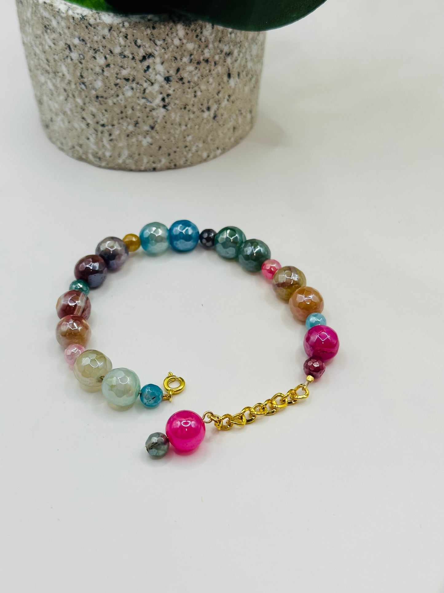 Multi colors Faceted adjustable Bracelets B-187