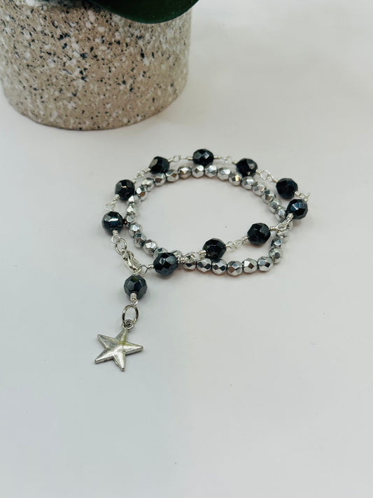 Silver mix bracelets sets B-201