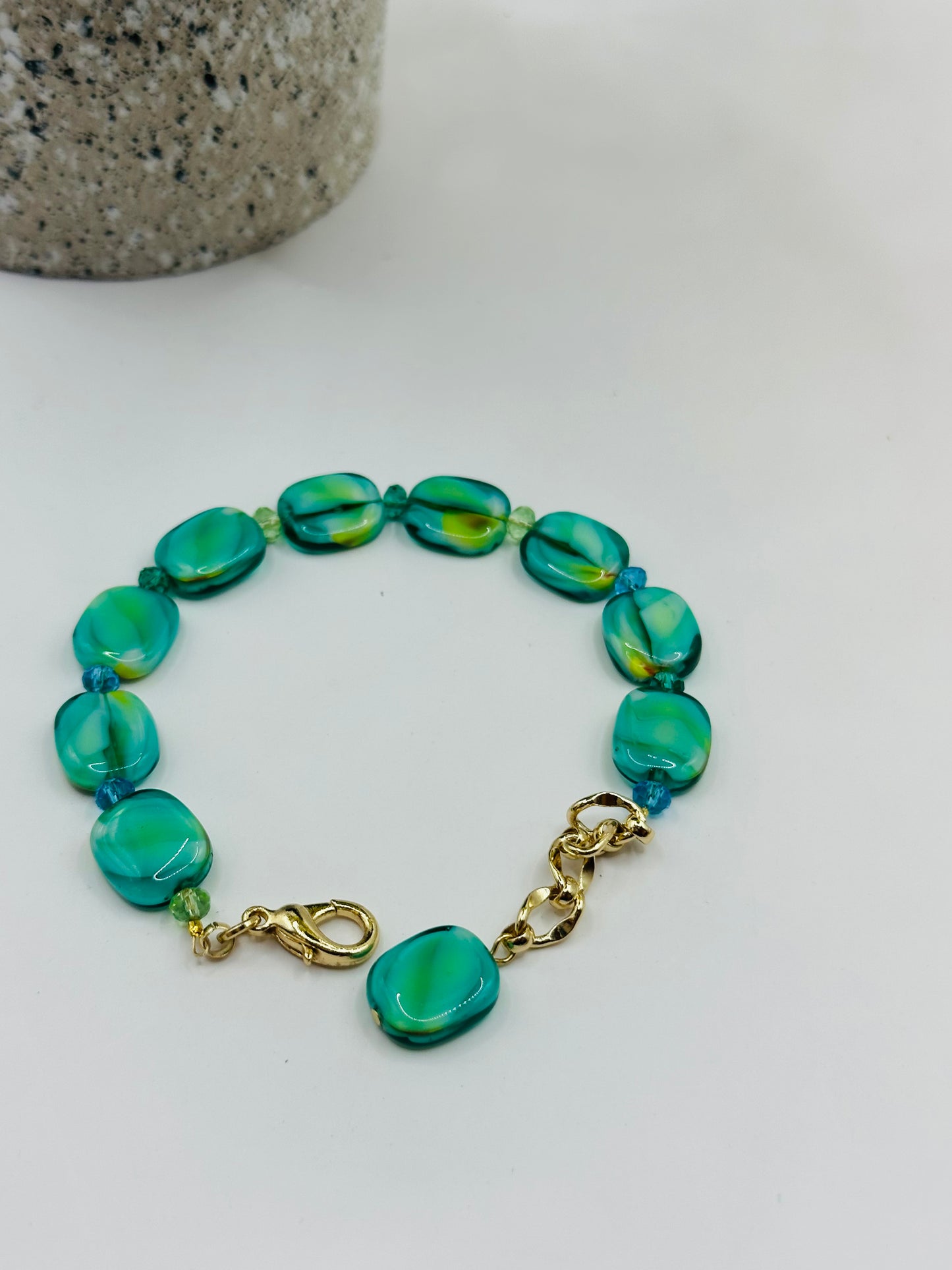 Square green adjustable bracelets B-202