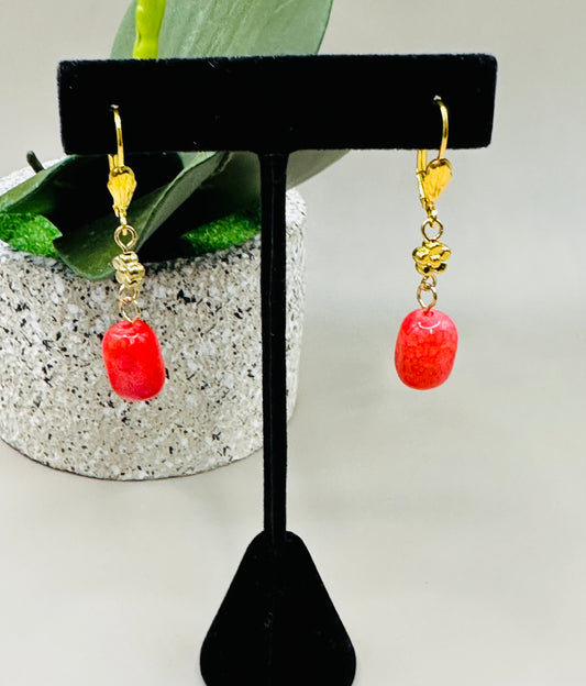 Magenta Stone earrings E-203