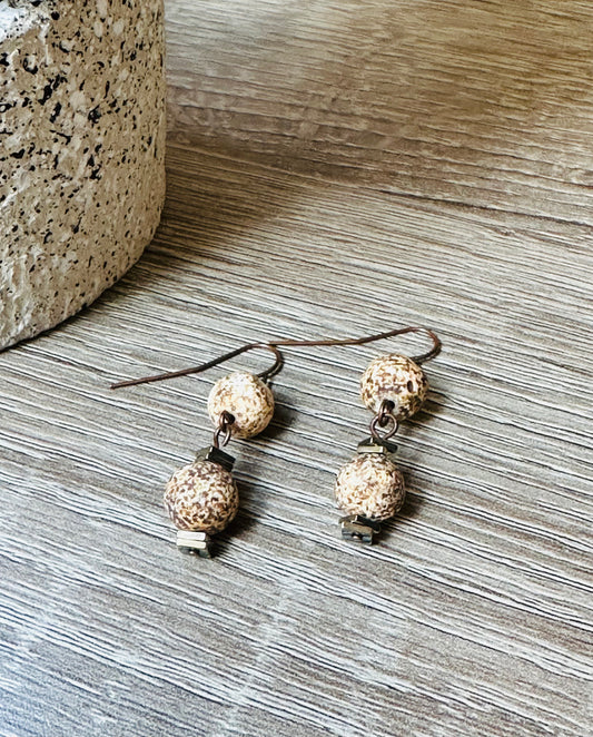 Leopard skin stone earrings E-212