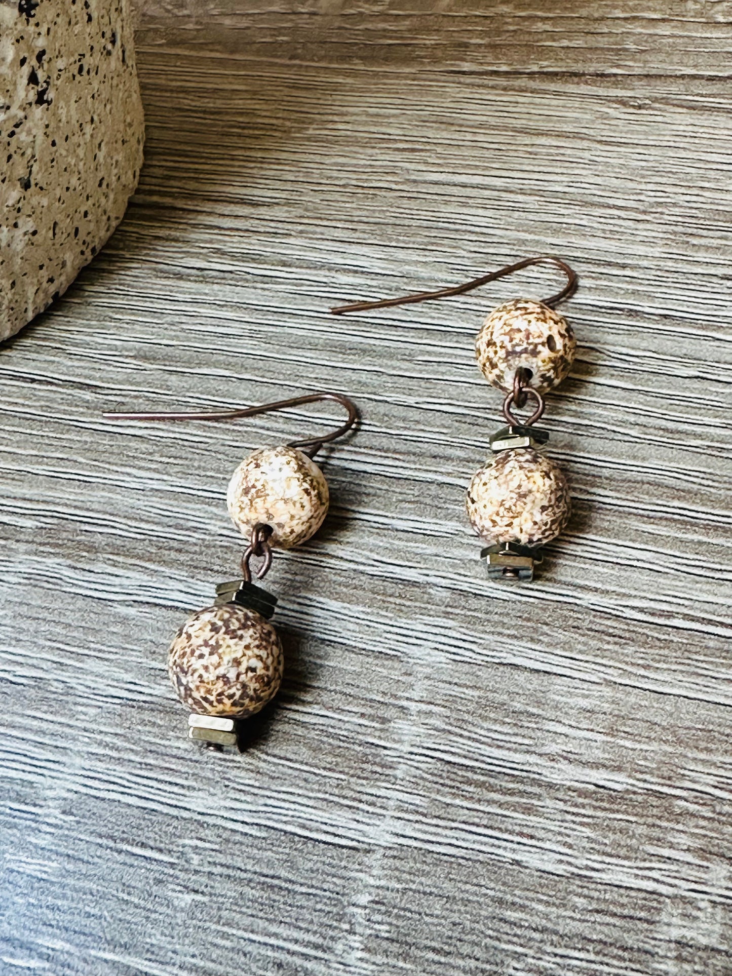 Leopard skin stone earrings E-212