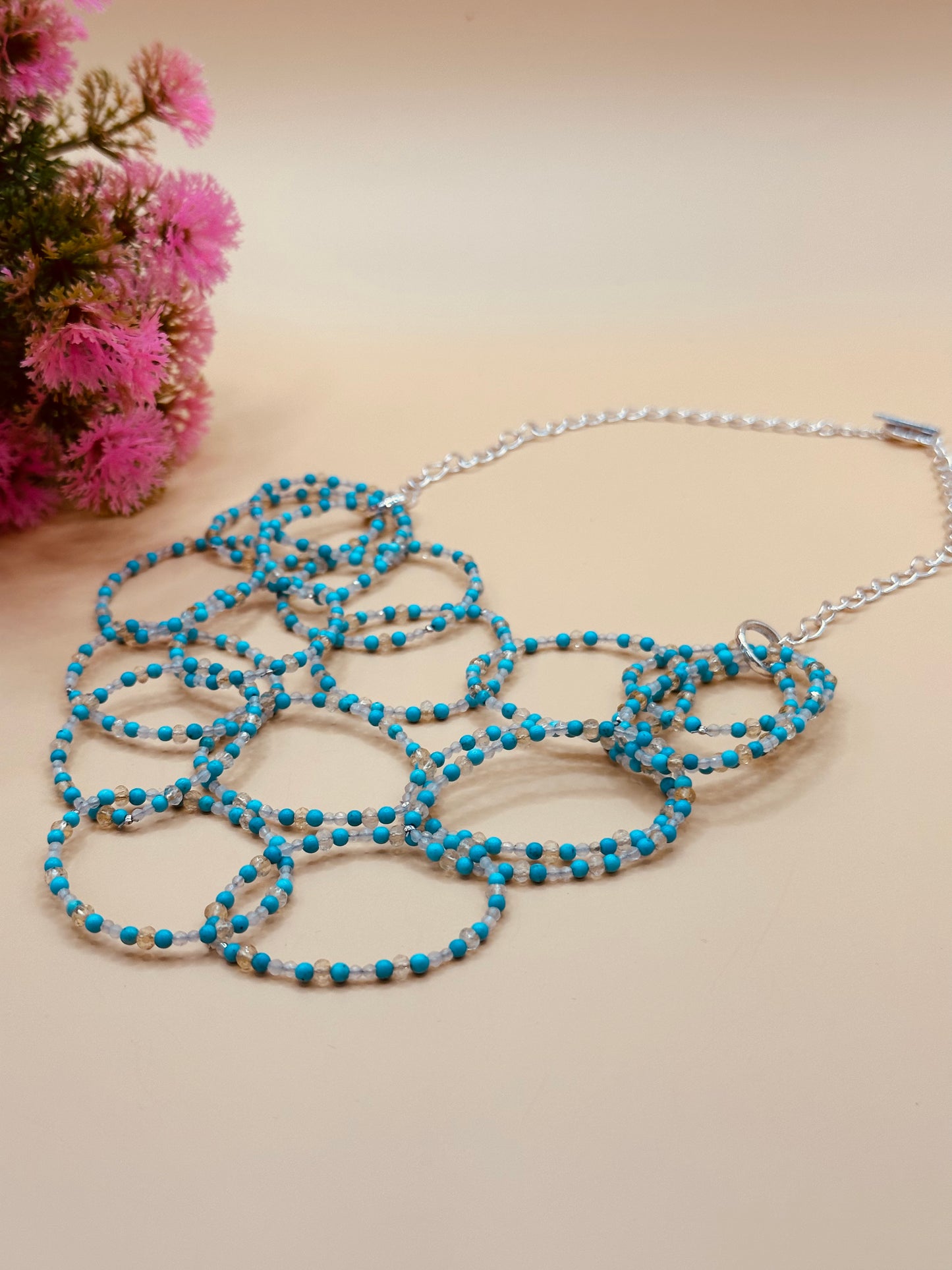 Turquoise tiny stone Necklace N-160