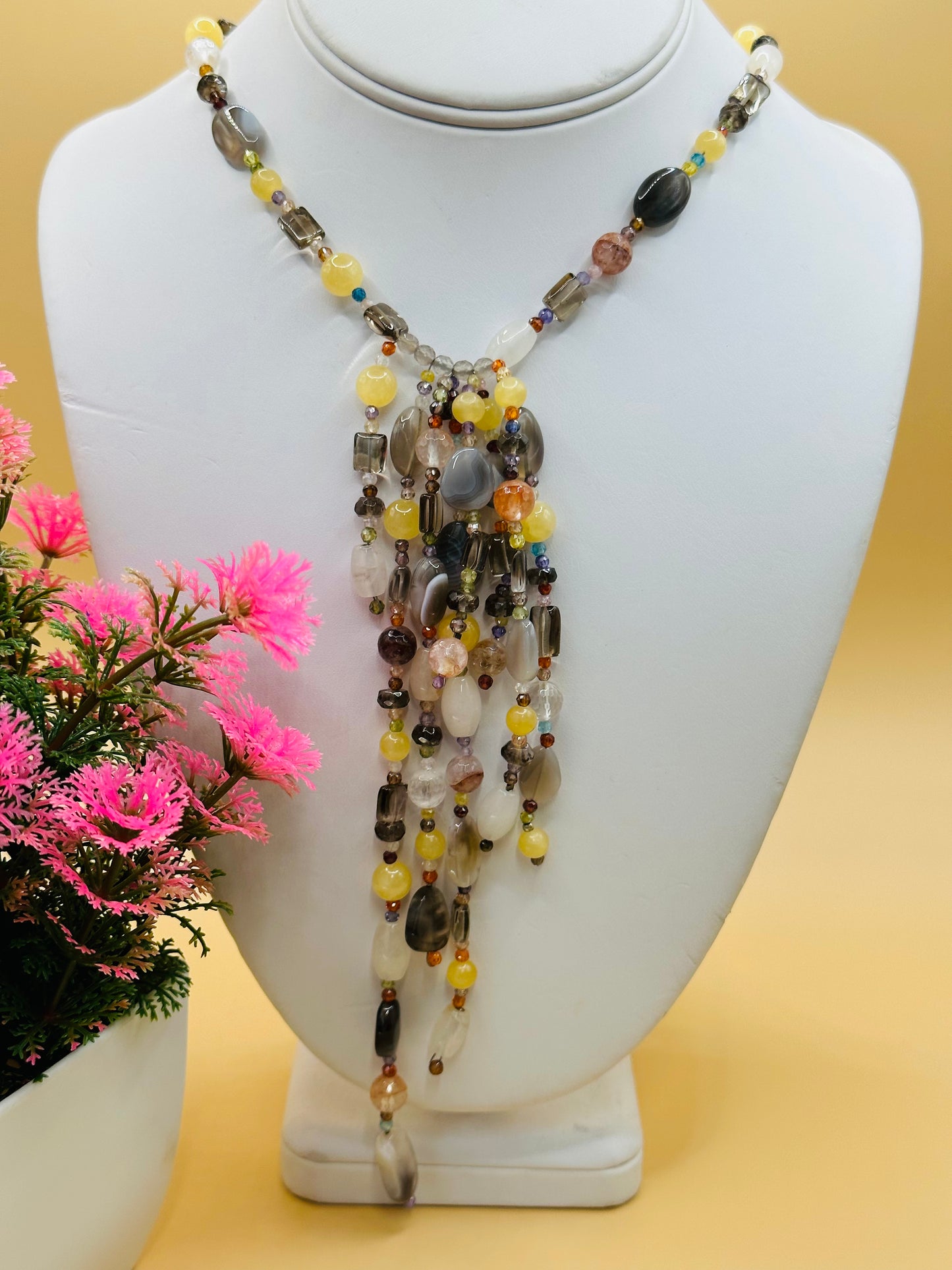 Multi Fancy stone mix Necklace N-161