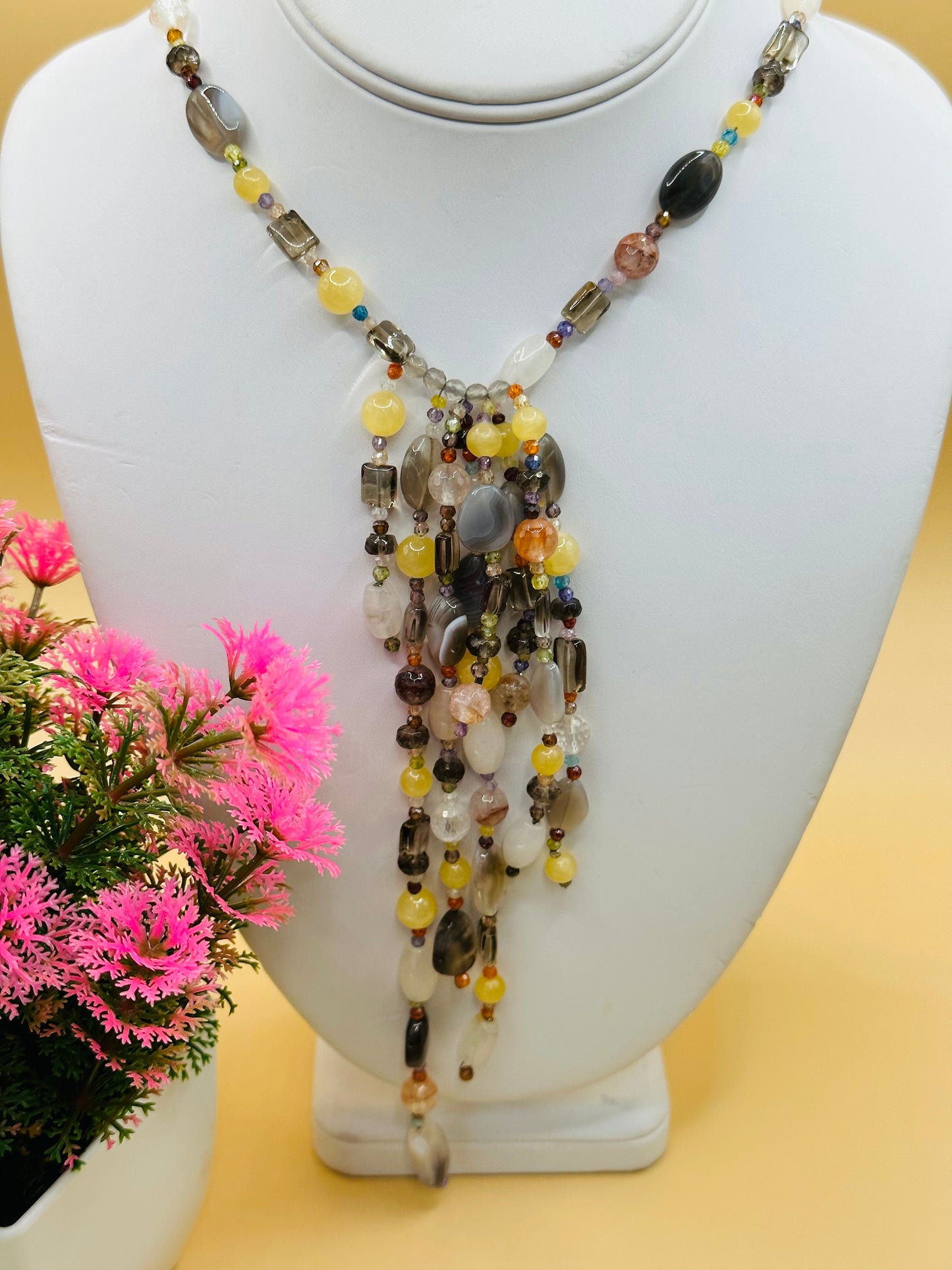 Multi Fancy stone mix Necklace N-161